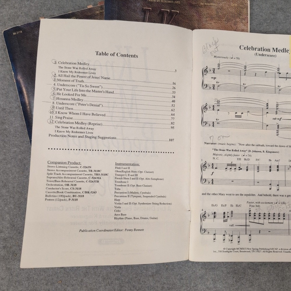 I Know My Redeemer Lives Easter Musical SATB Richard Kingsmore Lot of 3 BK-3118 - Picture 3 of 3